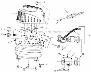 Part Location Diagram of FP209530AV Campbell Hausfeld Pressure Switch